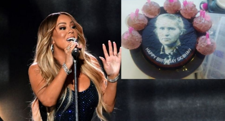 Mariah Carey y pastel de Marie Curie.