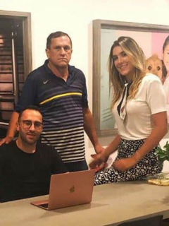 David Ospina y Daniela Ospina junto a su papá