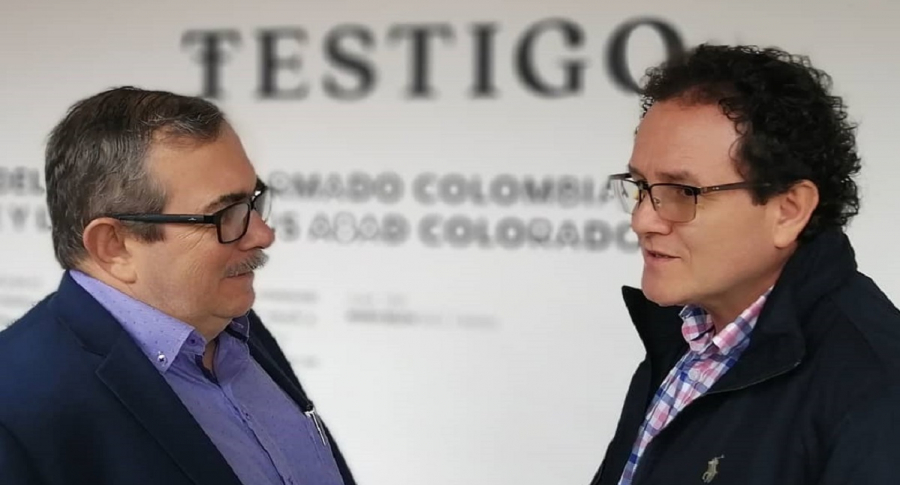 Rodrigo Londoño y Jesús Abad Colorado