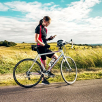Uso de aplicaciones para montar en bicicleta