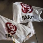 Banderas del partido de las Farc. Twitter @PartidoFarc