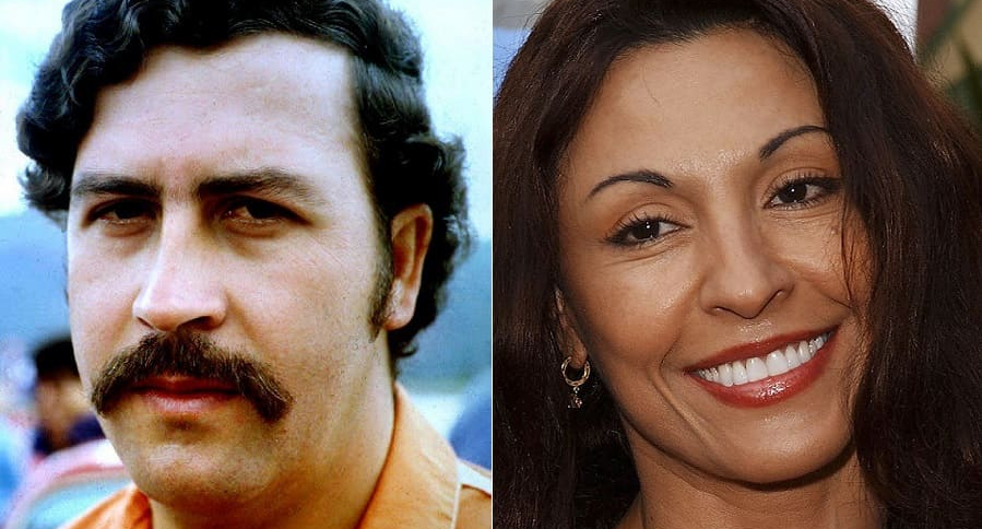 Pablo Escobar, narcotraficante, y Amparo Grisales, actriz.
