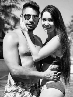 El cantante Jean Piero y su esposa fallecida.