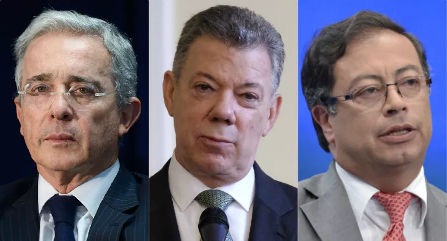 Álvaro Uribe, Juan Manuel Santos y Gustavo Petro