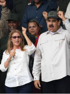 Cilia Flores, Nicolás Maduro y Vladimir Padrino