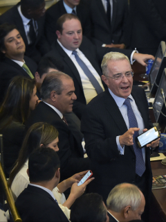 Senador Álvaro Uribe en el Congreso