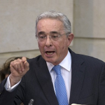 Lidio García y Álvaro Uribe, senadores.
