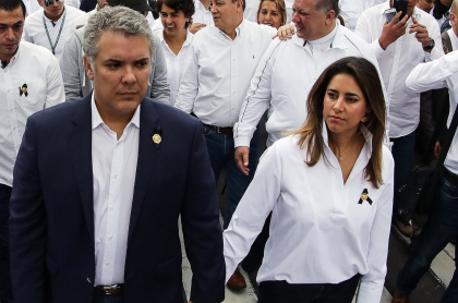 Iván Duque, presidente de Colombia, con su esposa, María Juliana Ruiz.