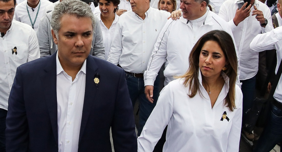 Iván Duque, presidente de Colombia, con su esposa, María Juliana Ruiz.