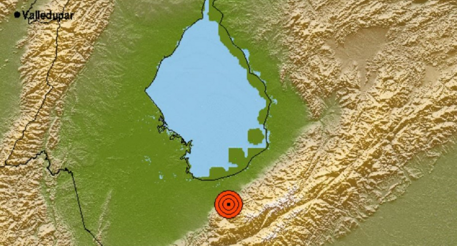 Mapa del epicentro del temblor