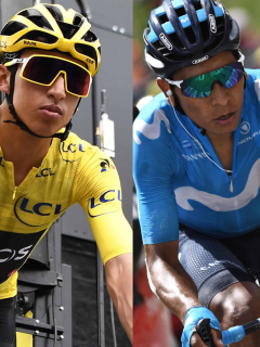 Egan Bernal, Nairo Quintana y Rigoberto Urán