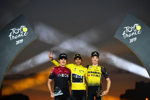 Egan Bernal celebra su Tour Egan Bernal celebra su Tour