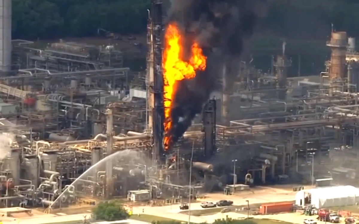 incendio de la ciudad de texas de la refinería de bp