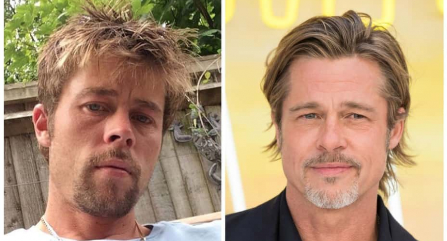 Brad Pitt y hombre que luce como él.