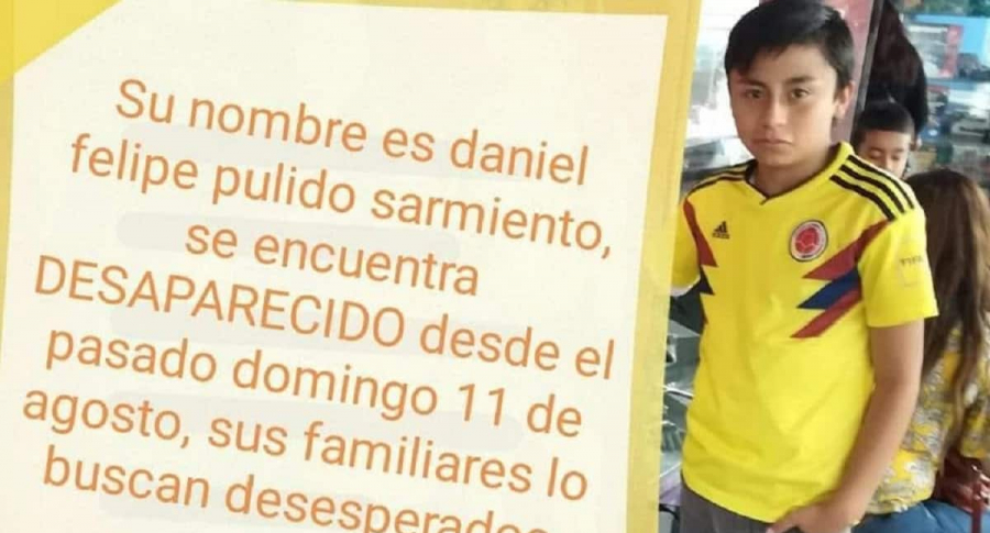 Daniel Felipe desapareció en el occidente de Bogotá