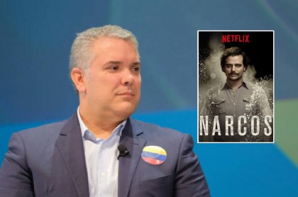 Iván Duque y afiche 'Narcos'