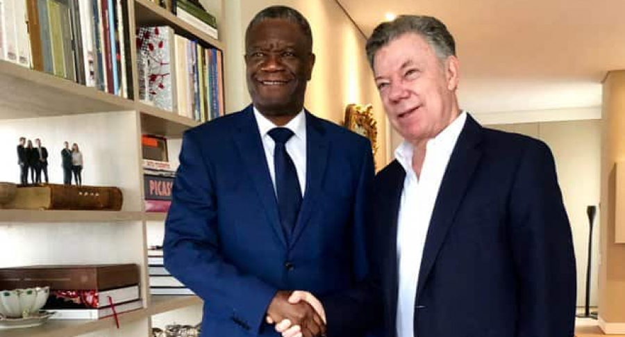 Denis Mukwege y Juan Manuel Santos