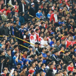 Hinchas de Santa Fe y Millonarios