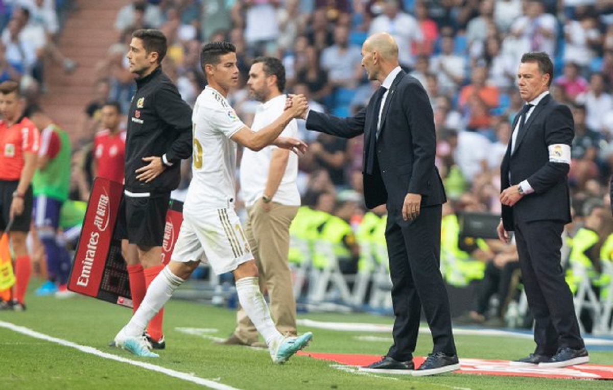 James Rodríguez y Zinedine Zidane