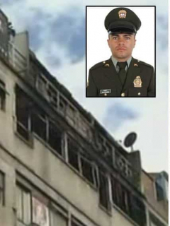 Edificio donde habría muerto el patrullero Óscar Leonardo Guevara