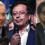 Álvaro Uribe, expresidente y senador; Gustavo Petro, exalcalde y senador; e 'Iván Márquez', guerrillero de las Farc.