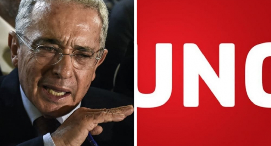 Álvaro Uribe y Logo Noticias Uno