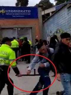 Policías en Uniminuto, Soacha