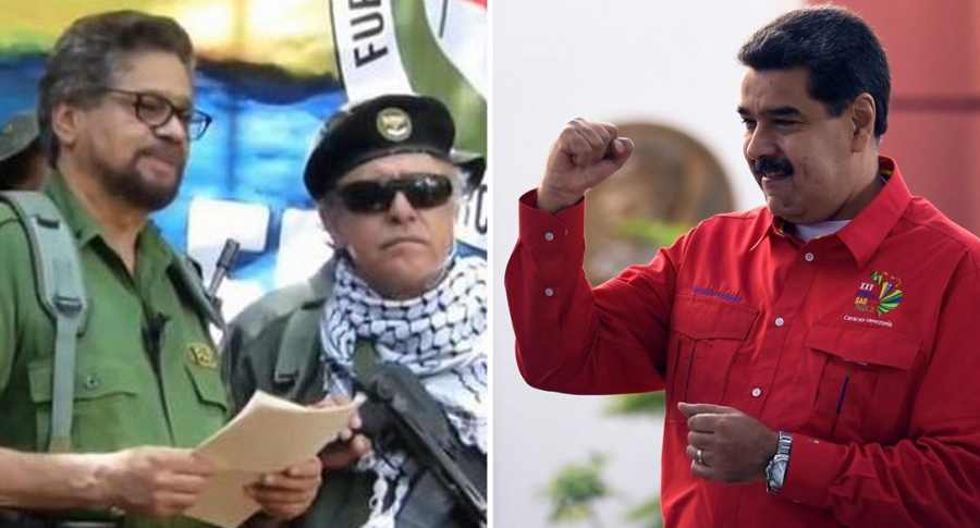 'Iván Márquez', 'Jesús Santrich' y Nicolás Maduro