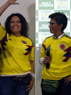Angélica Lozano y Claudia López, políticas.
