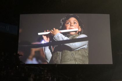 Niño flautista del concierto de  André Rieu.