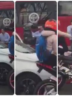 Pelea de conductores en Bogotá.