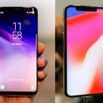Teléfono Samsung y Teléfono Apple