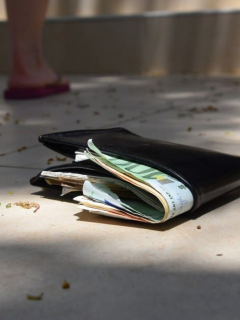 Billetera con euros.