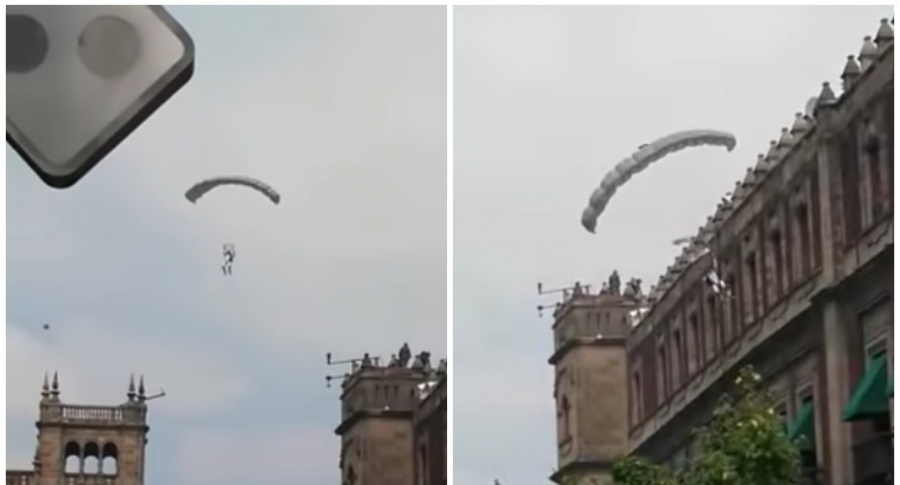 Paracaidista se accidenta, en México.