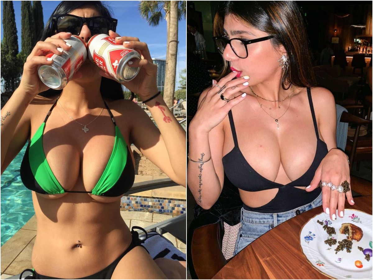 Video de Mia Khalifa bebiendo una pinta de cerveza en 10 segundos