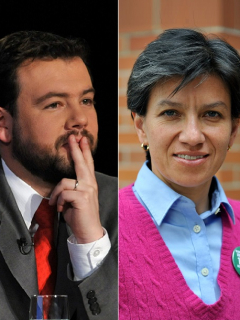Hollman Morris, Miguel Uribe, Carlos Fernando Galán y Claudia López, candidatos a la Alcaldía de Bogotá.