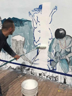 Mural del Salón Nacional de Artistas borrado