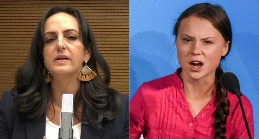 María Fernanda Cabal y Greta Thunberg