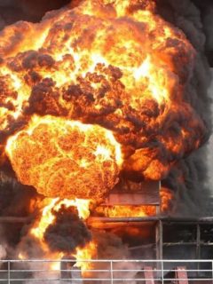 Explosión buque petrolero