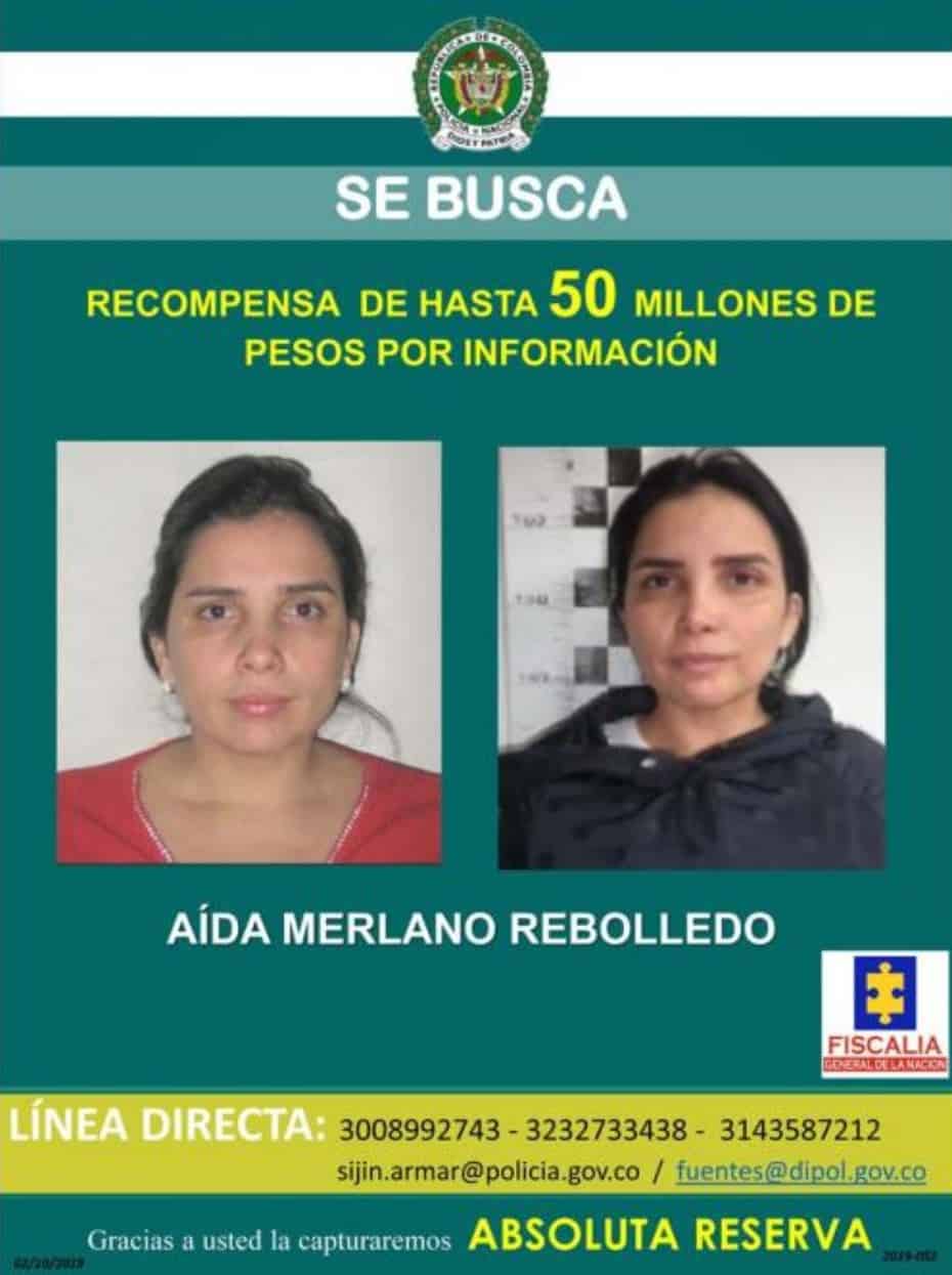 Cartel Aída Merlano.