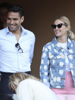 Falcao García, futbolista, y Lorelei Tarón, cantante.