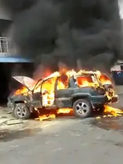 Carro que explotó en Cali