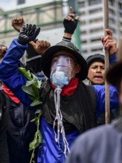 Protestantes indígenas de Ecuador