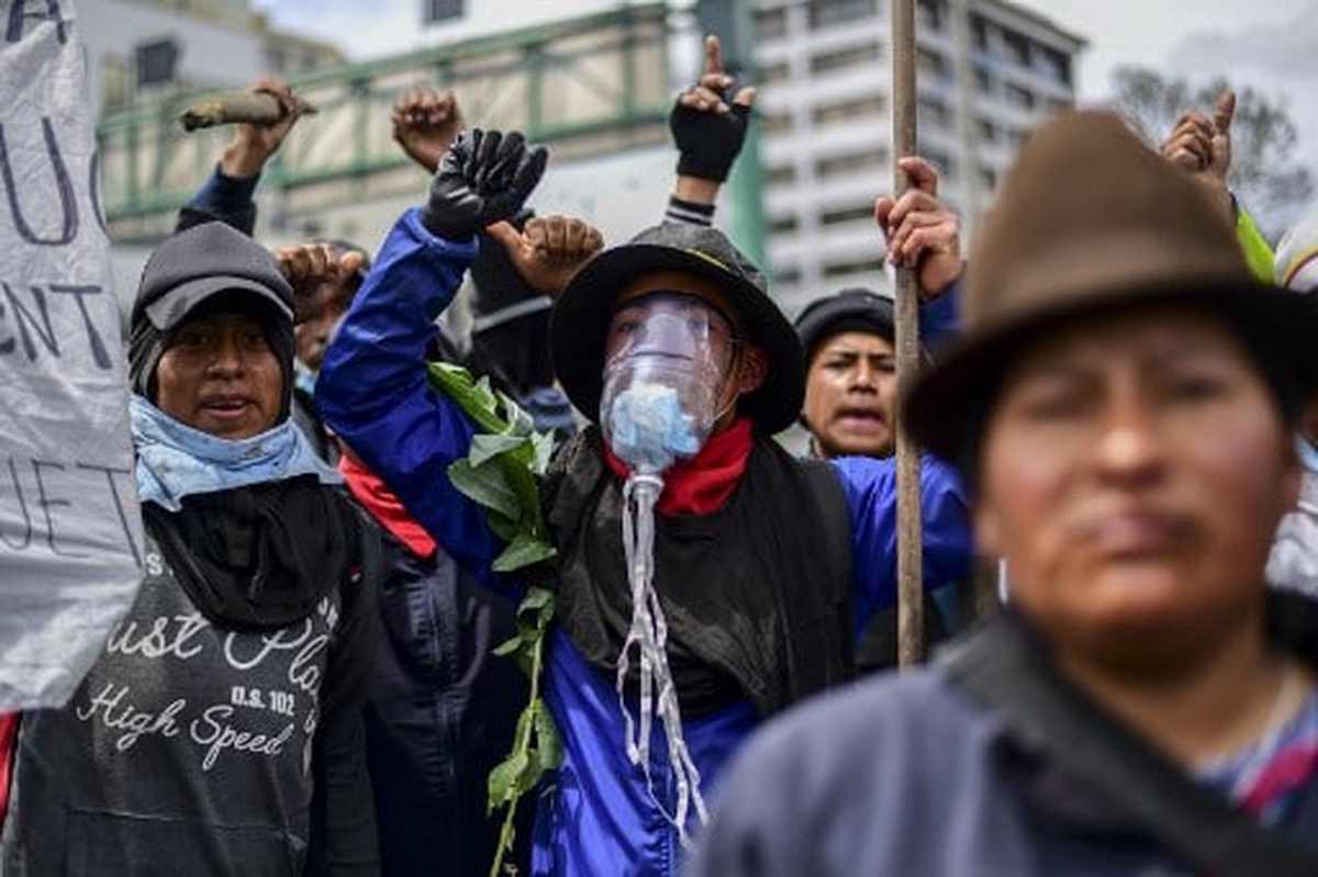 Protestantes indígenas de Ecuador