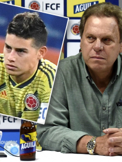 Carlos Queiroz, James Rodríguez y Ramón Jesurún