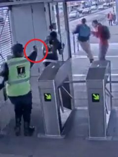Enfrentamiento en Transmilenio.