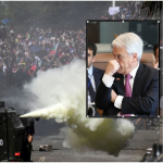 Disturbios en Chile y en recuadro Sebastián Piñera