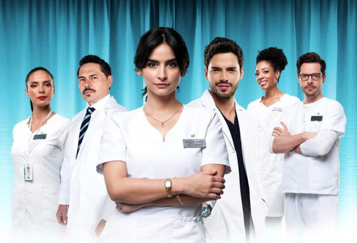 Viña Machado, Lucho Velasco, Diana Hoyos, Sebastián Carvajal, Nina Caicedo y Julián Trujillo., de 'Enfermeras'