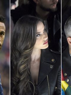 Neymar, futbolista; Natalia Barulich, modelo; y Maluma, cantante.
