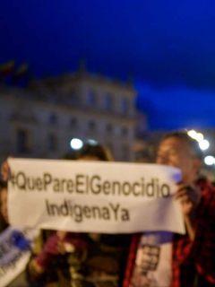 Plantón en rechazo a asesinato de indígenas